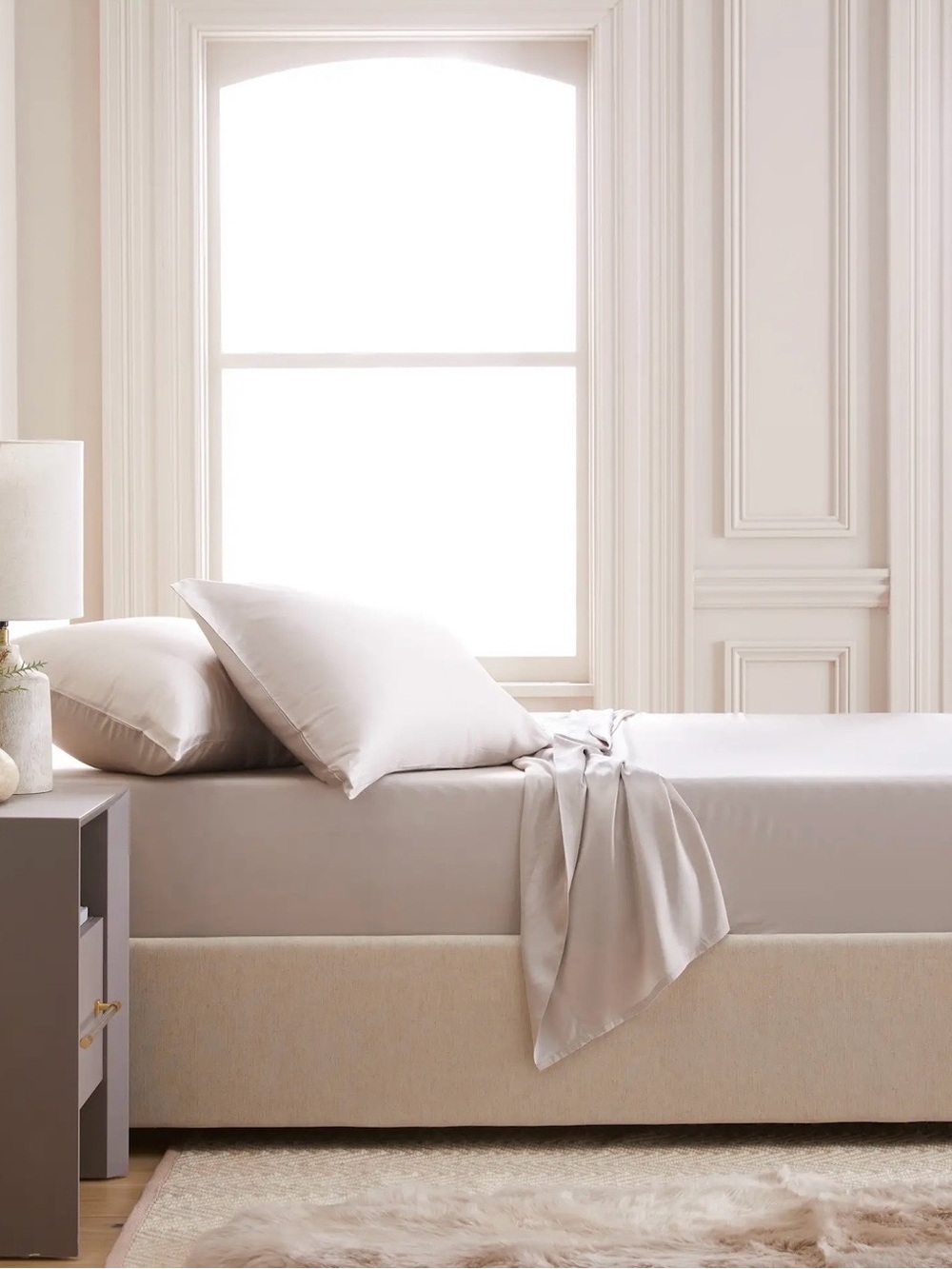 Quince Organic Bamboo 4 Piece Sheet Set, Queen (Sand)
